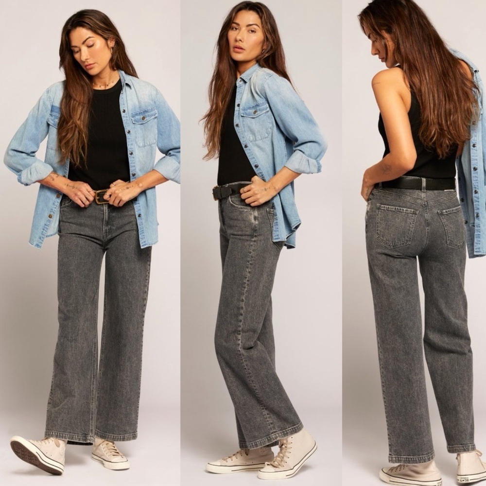 Current/Elliott Navigator Wide Leg Jeans in Mercury Wash Size 30 NWOT